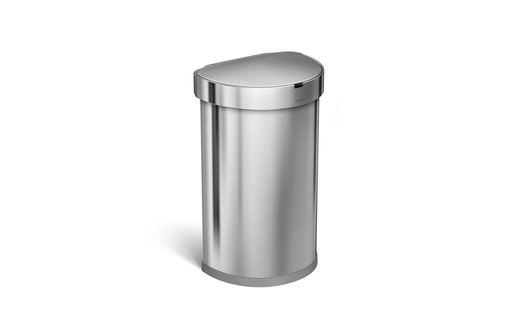 Simplehuman – Abfallcontainer – 45 l – Edelstahl, Silber – B × H × T 391 × 641 × 326 mm