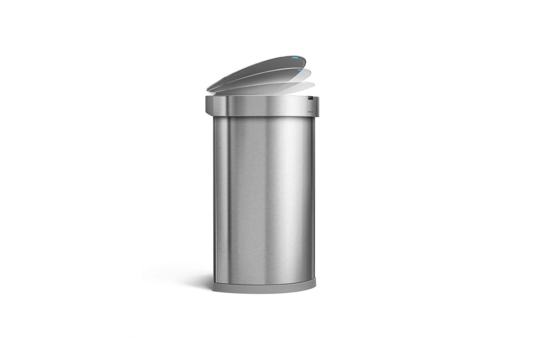 Simplehuman – Abfallcontainer – 45 l – Edelstahl, Silber – B × H × T 391 × 641 × 326 mm