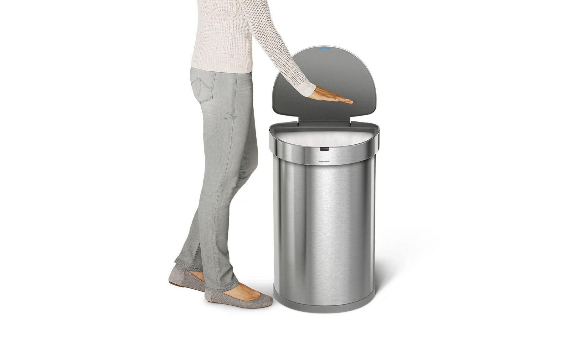 Simplehuman – Abfallcontainer – 45 l – Edelstahl, Silber – B × H × T 391 × 641 × 326 mm