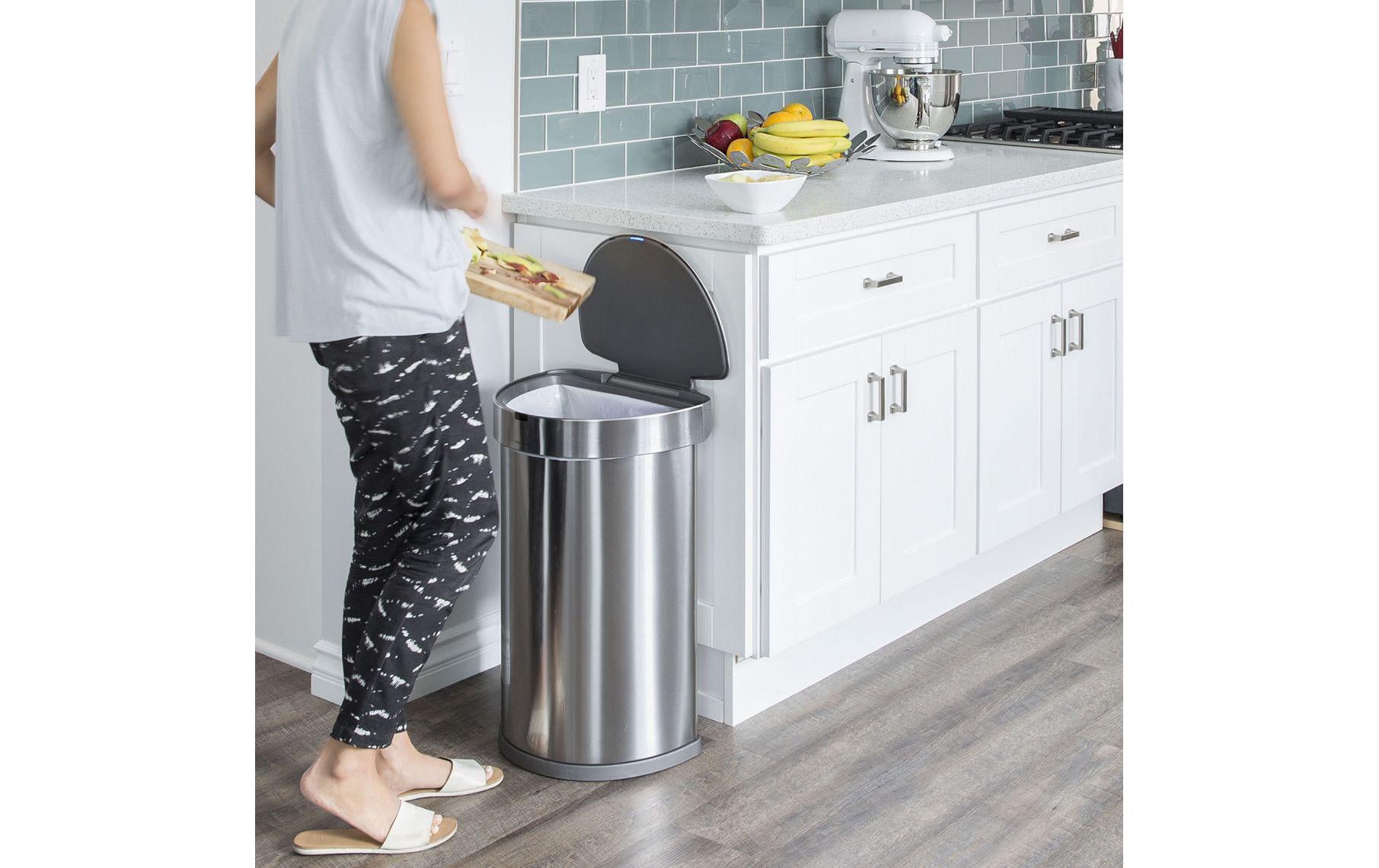 Simplehuman – Abfallcontainer – 45 l – Edelstahl, Silber – B × H × T 391 × 641 × 326 mm