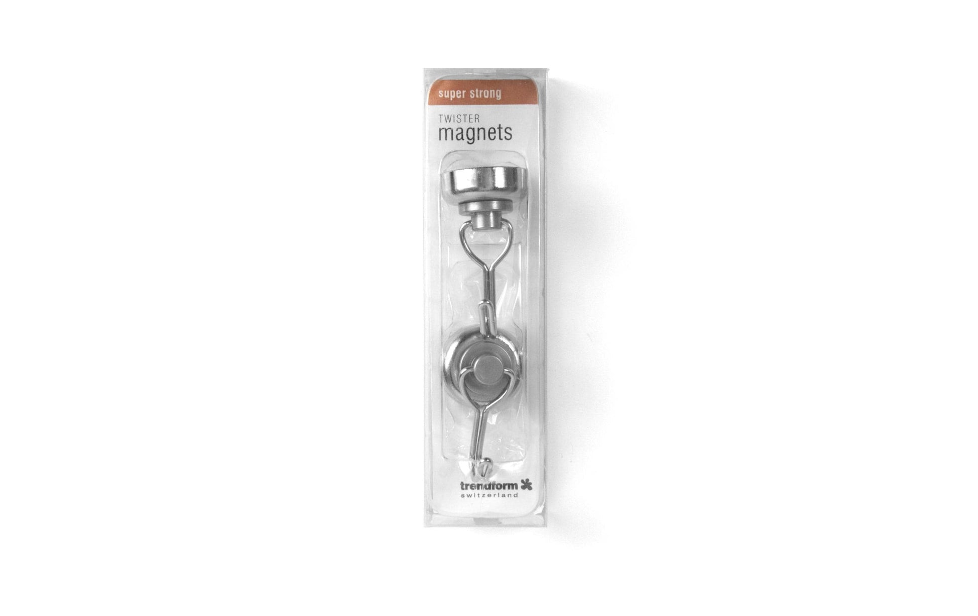 Trendform Magnethaken Twister – Metall – Ø 25 mm, L 42 mm, 2 Stk. – silber