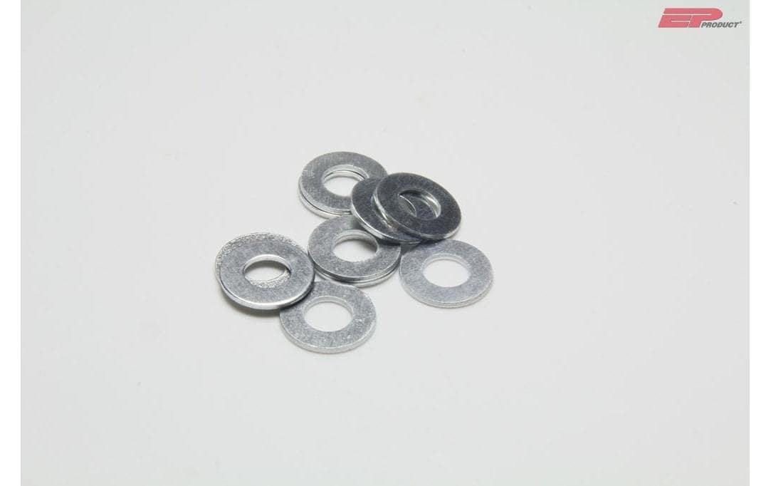 EP Product Unterlegscheibe – Ø 8 × 0,8 mm, Ø innen 3,4 mm, Stahl, verzinkt, Silber, 10 Stk.