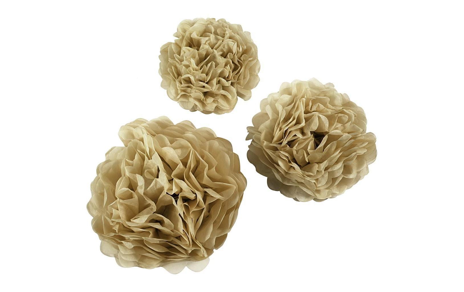 Creativ Company Dekorativer Pom-Pom – Gold – Ø 30 cm – Papier – 3 Stk