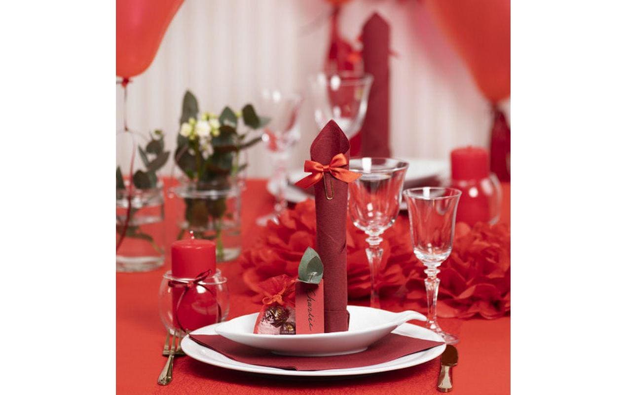 Creativ Company Tischläufer auf Rolle – 30 cm×10 m, Polyester, Rot