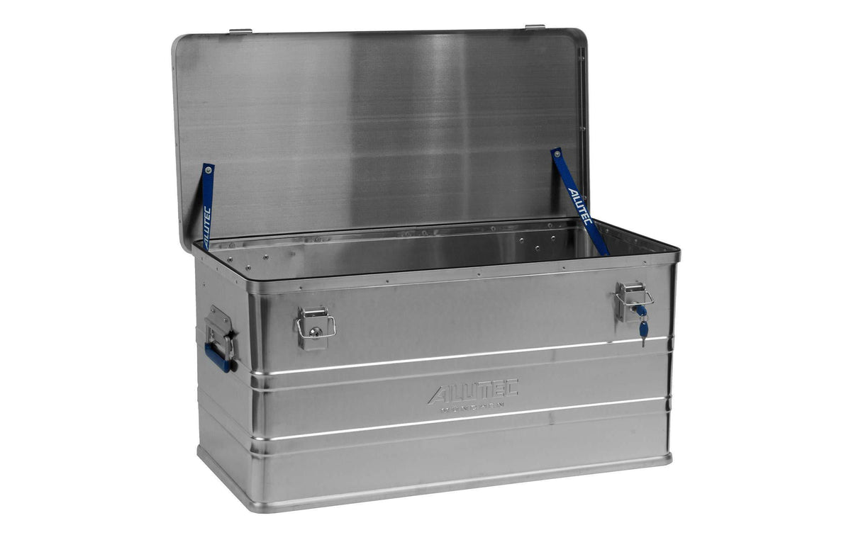 ALUTEC Classic 93 Aufbewahrungsbox 93 l – abschliessbar, mit Handgriff, silber, B 775 × H 375 × T 385 mm