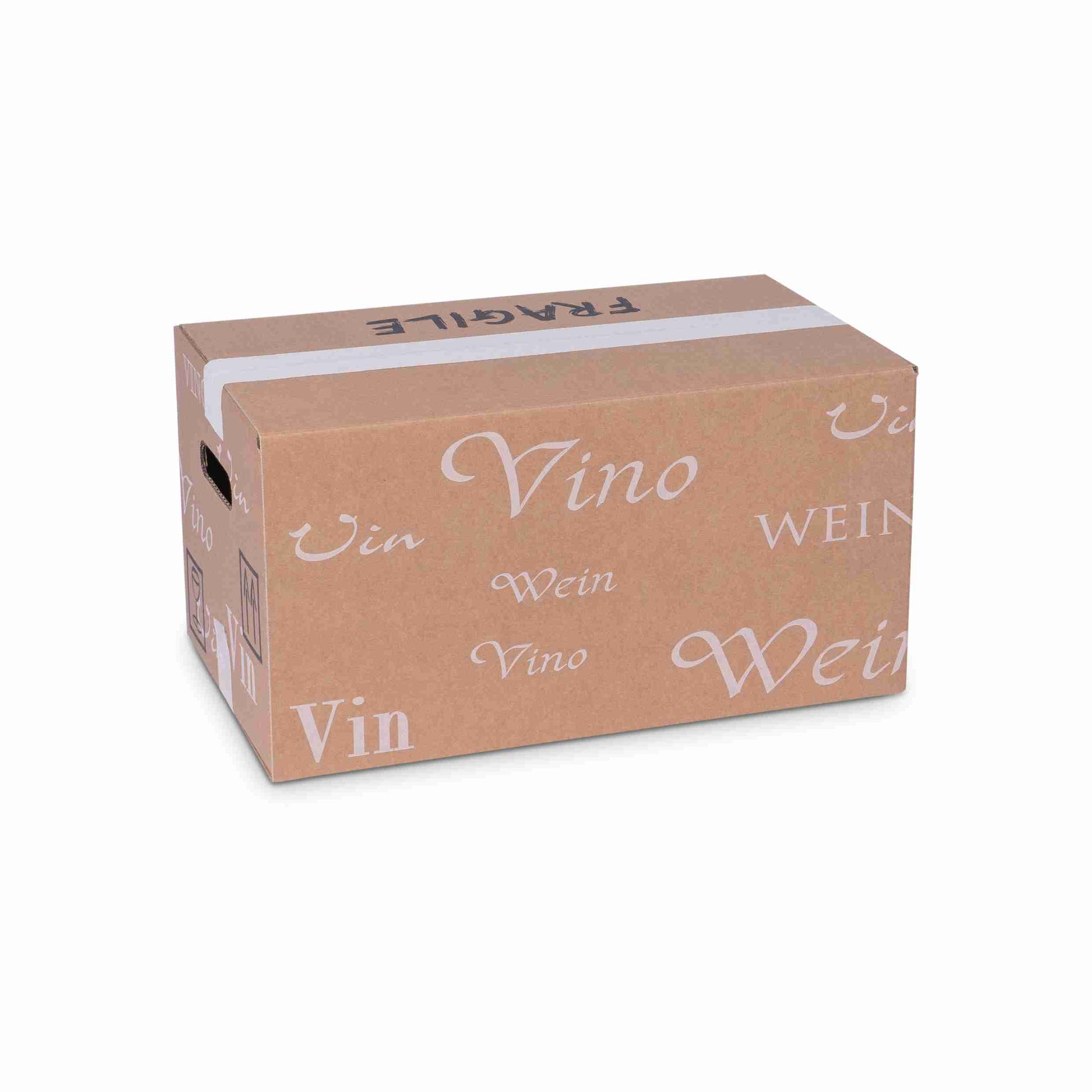 Model Weinversandkarton – für 12 × 0,75 l, max. 210 mm & Ø80 mm – 417 × 237 × 210 mm, braun, Wellkarton – 1 Stk., ab 100 Stk.