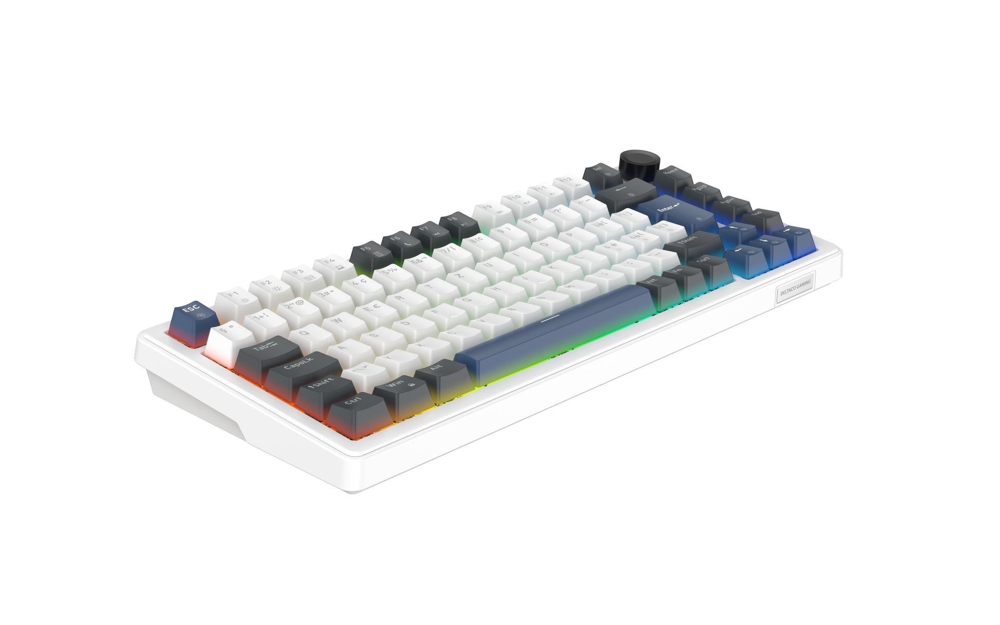 Deltaco Gaming DK480 GAM-205 – Gaming-Tastatur 75% – Mechanisch – Verkabelt (USB-C) – QWERTZ (CH) – RGB