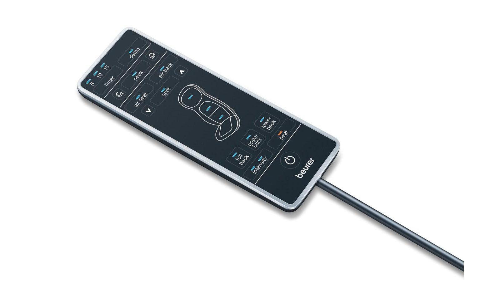 Beurer Massagesitzauflage – Grau, 6500 g, Luftdruckmassage, Wärmefunktion, für Nacken