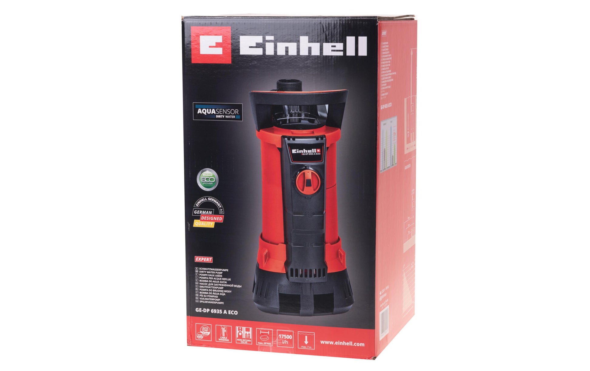 Einhell GE-DP 6935 Schmutzwasserpumpe – 17500 l/h, 690 W, Förderhöhe 9 m, 230 V