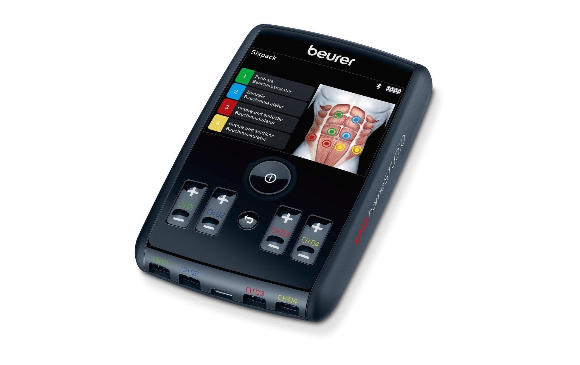 Beurer Massagegerät EM 95 – Elektrostimulation (EMS), 4 Kanäle, 40 Programme, Bluetooth – Schwarz