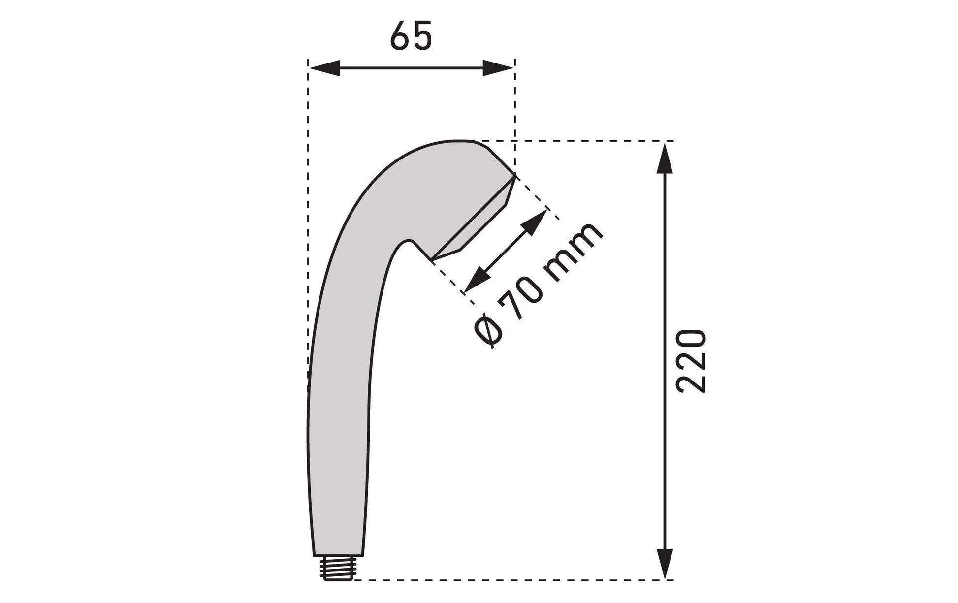 Similor Handbrause – 7×6,5 cm, Kunststoff, Chrom, für 1/2"
