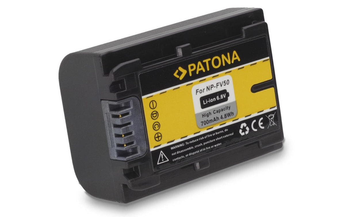 PATONA Akku NP-FV50 – 700 mAh / 6,8 V – für Sony – Schwarz