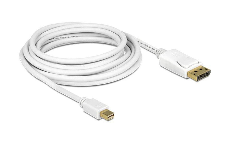 DeLOCK Mini-DisplayPort-auf-DisplayPort-Kabel DP 1.2 4K 60 Hz – 2 m – Weiss