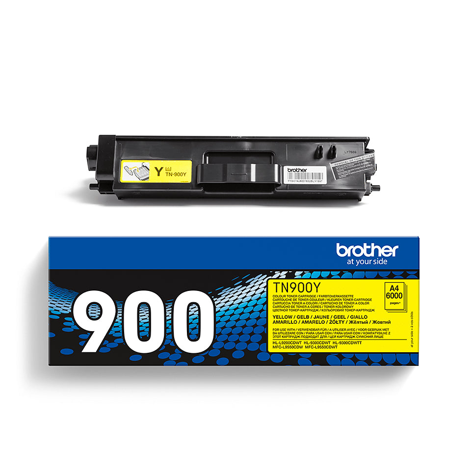 Brother Toner TN-900Y – gelb, 6000 Seiten – für Brother HL-L9200CDWT/MFC-L9550CDW