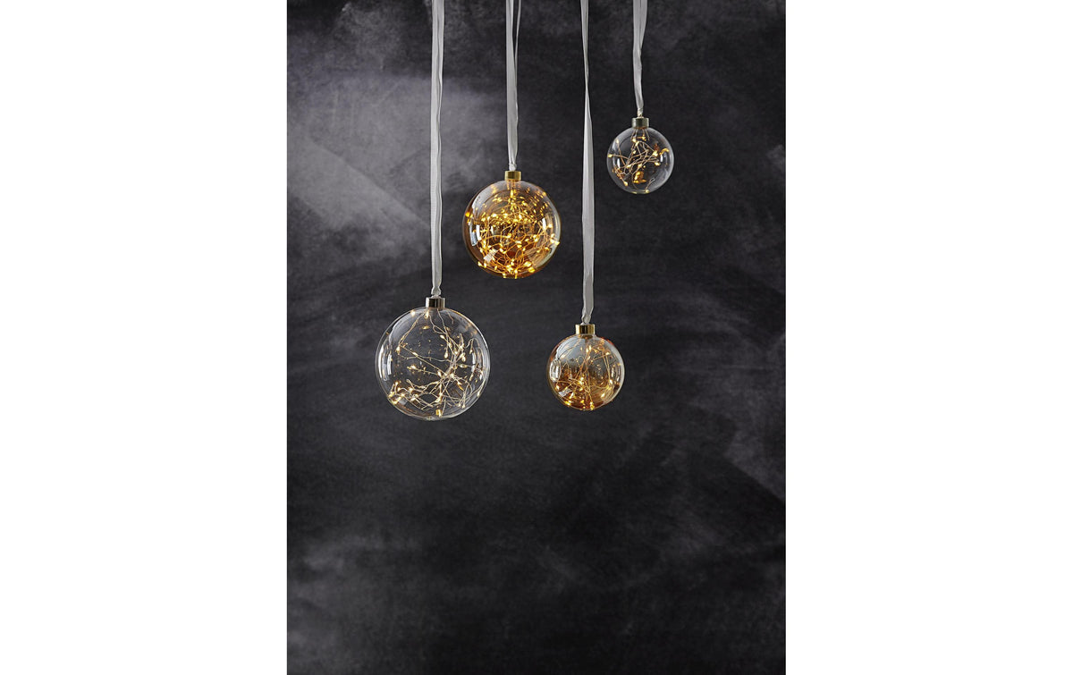Star Trading Dekolicht – Ø 15 × 16 cm, 0,48 W, 1800 K, Bernstein, hängend, Kabellänge 3 m, Glas, 40 LEDs
