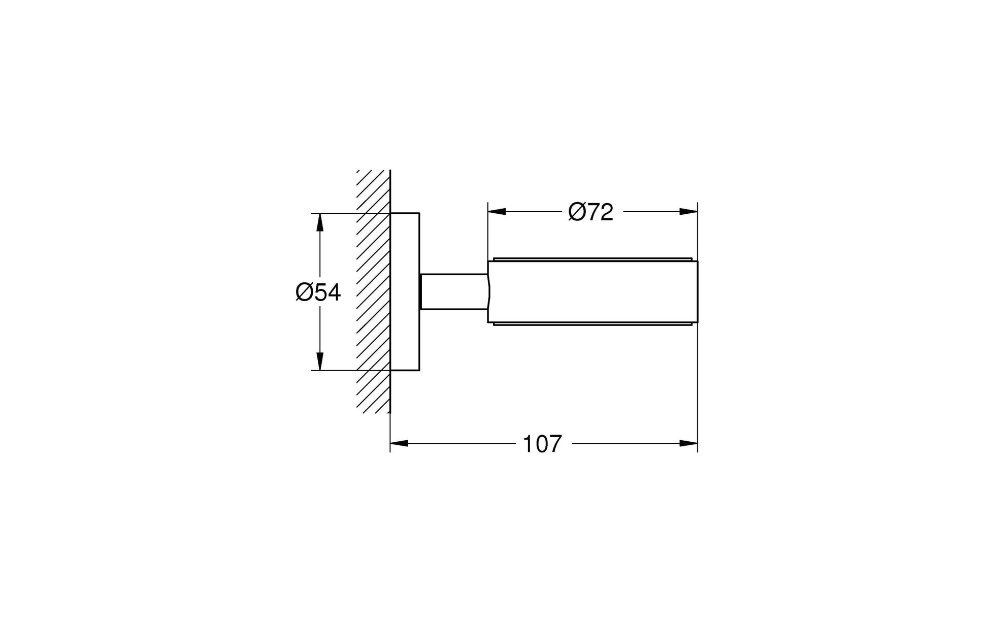 GROHE Klebehaken – Metall, Chrom, Klebestreifen