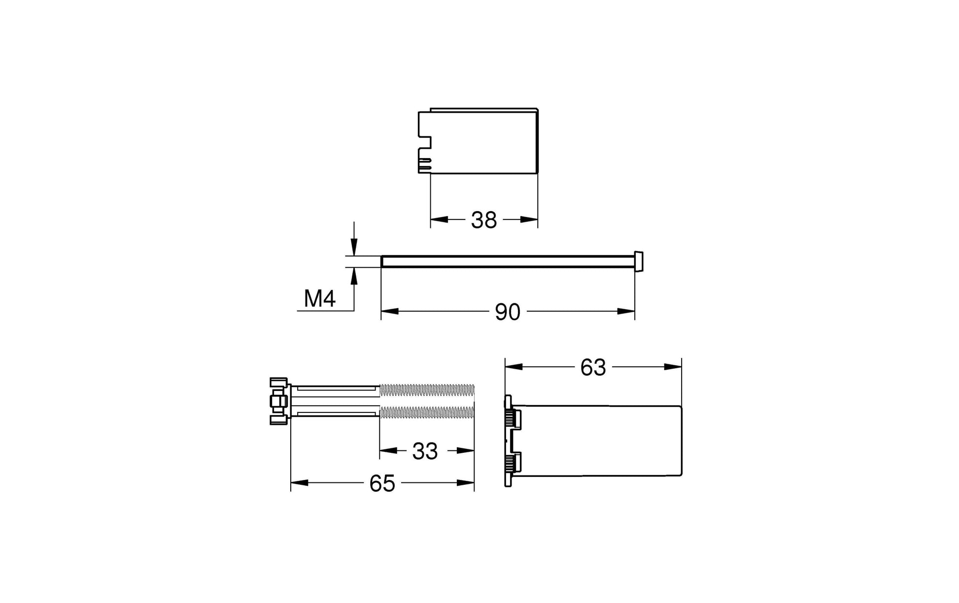 GROHE Rapido SmartBox – Universal-Verlängerungsset 25 mm, 80 × 100 × 80 mm, Chrom, für Armatur