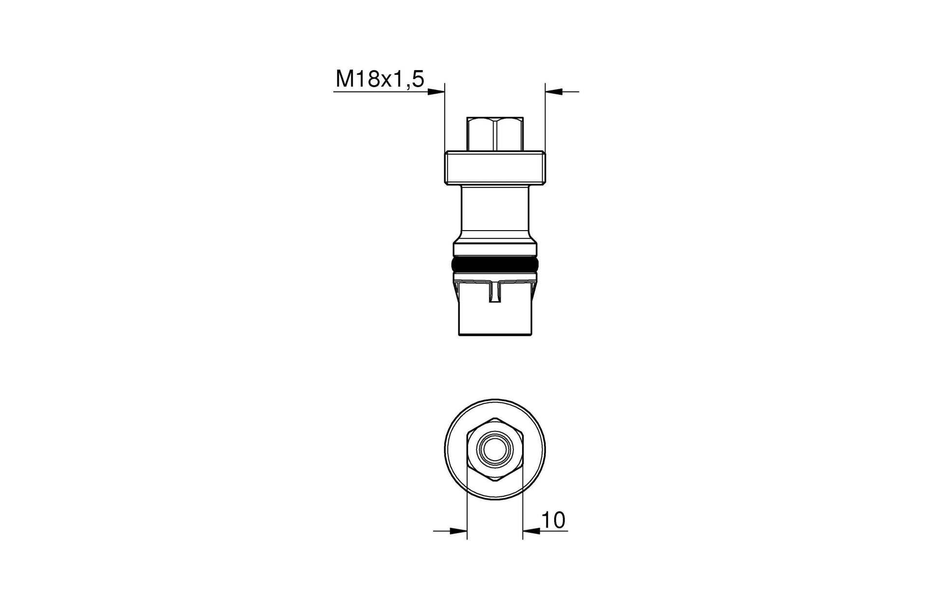 GROHE Vorabsperrung 1405300M – 5,1×7,5×7,6 cm, Kunststoff, für Armatur, Schwarz/Weiss, 2er-Set
