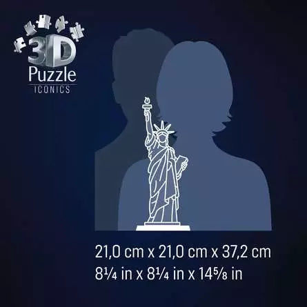 Ravensburger 3D Puzzle Freiheitsstatue – 108 Teile – 27,9 × 37,1 × 21,6 cm – ab 10 Jahren – mit Licht – FSC