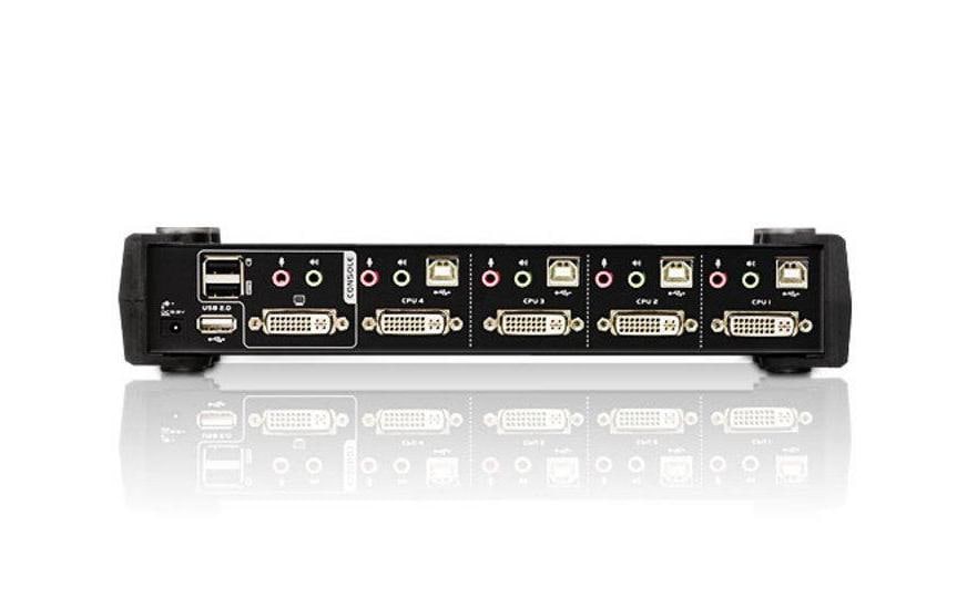 ATEN CS1764A – KVM-Switch 4×1, DVI-I/USB 2.0/Audio, 1920 × 1200 (WUXGA), HDCP, für Windows, Linux, Mac und andere