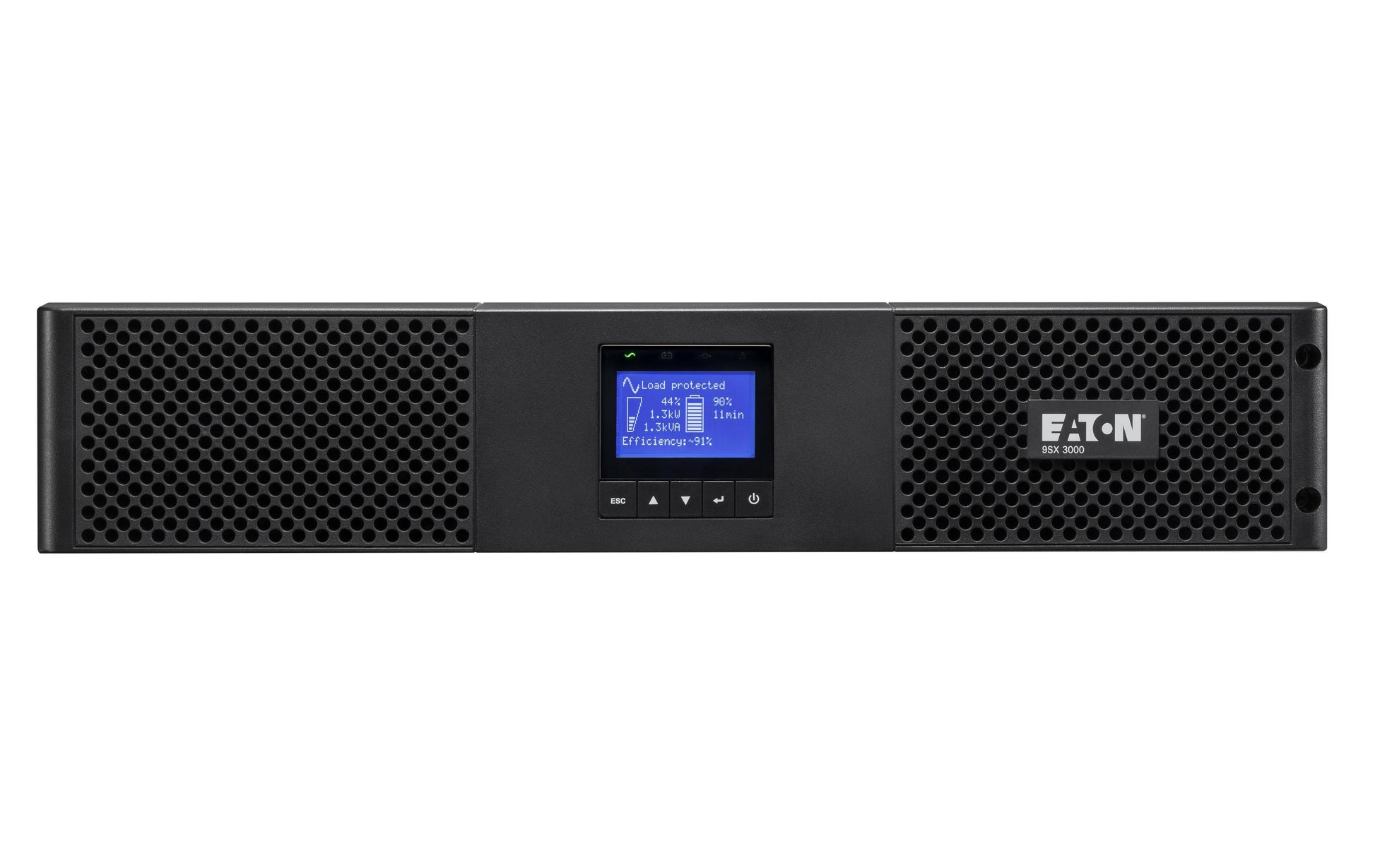 Eaton 9SX 3000i Rack2U (9SX3000IR) – USV Online (Doppelwandler), 3 kVA/2700 W, 9× IEC (C13/C19), Rack 2U