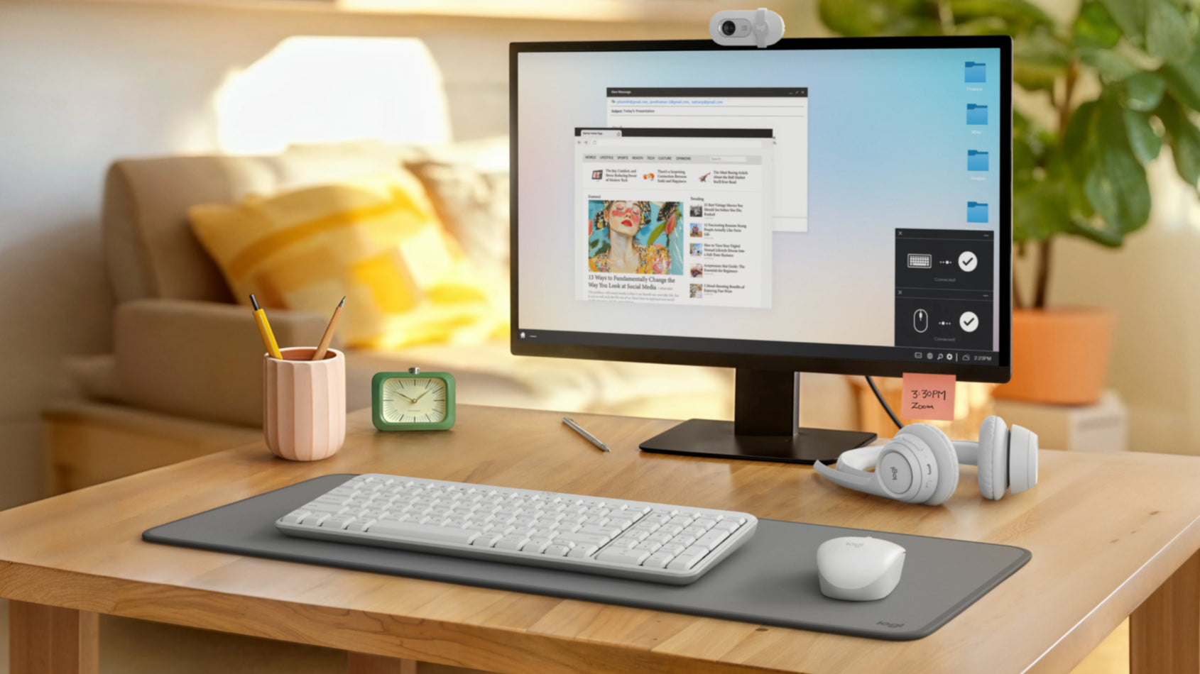 Logitech MK250 – Tastatur- und Maus-Set – Bluetooth & 2,4 GHz – QWERTY (ES) – Weiss