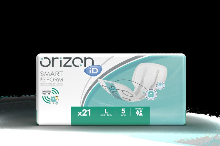 iD Inkontinenzschutz Orizon Smart Form – mit integriertem Sensor – L, 5 Beutel à 21 Stk. – weiss