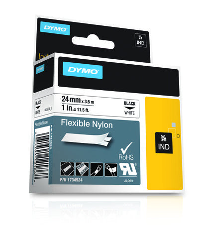 DYMO Schriftband – 24 mm, weiss, Rhino