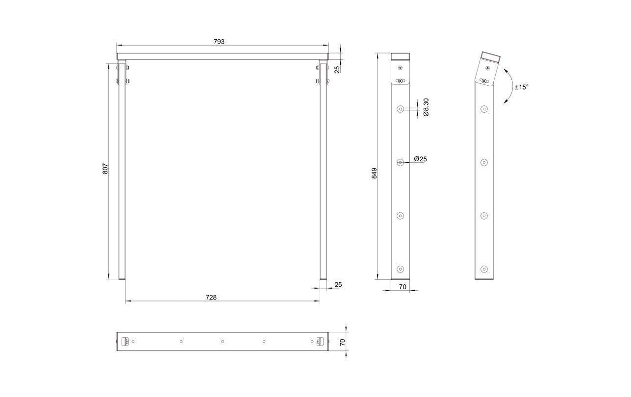 Multibrackets Ceiling Mount Pro OM46N-D – Monitorhalterung, Decke, bis 46", 80 kg, schwarz