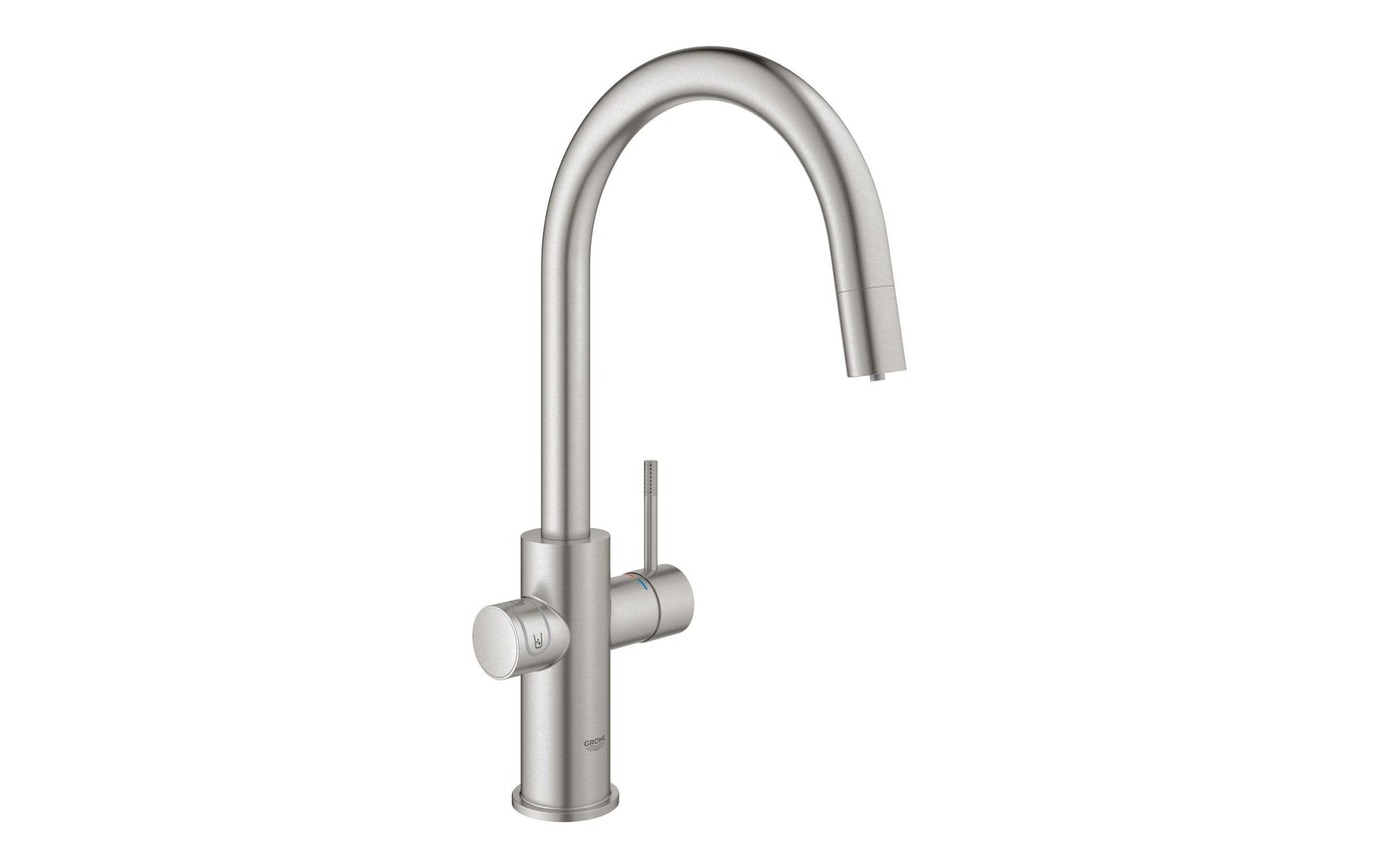 GROHE Einhebelmischer Blue Home C – Messing, 180 W, Silber, 360°-Sockel