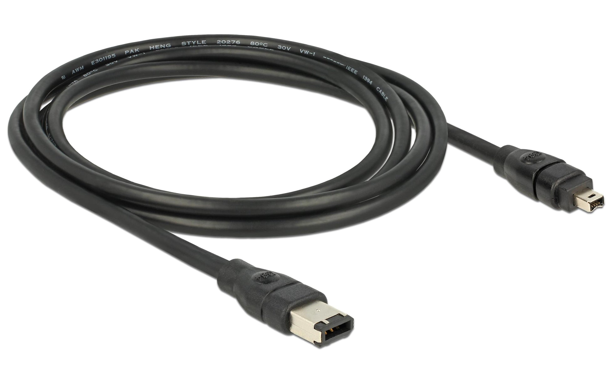 DeLOCK FireWire 6-Pin auf 4-Pin Kabel IEEE 1394B 0,4 Gbit/s – 1 m – Grau