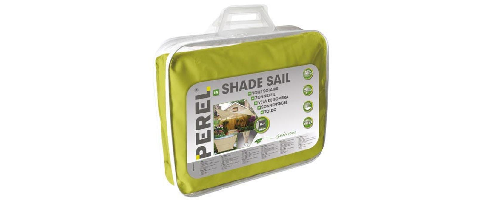 Perel Sonnensegel GSS4360LG, 360 × 360 cm – Grün, Polyester