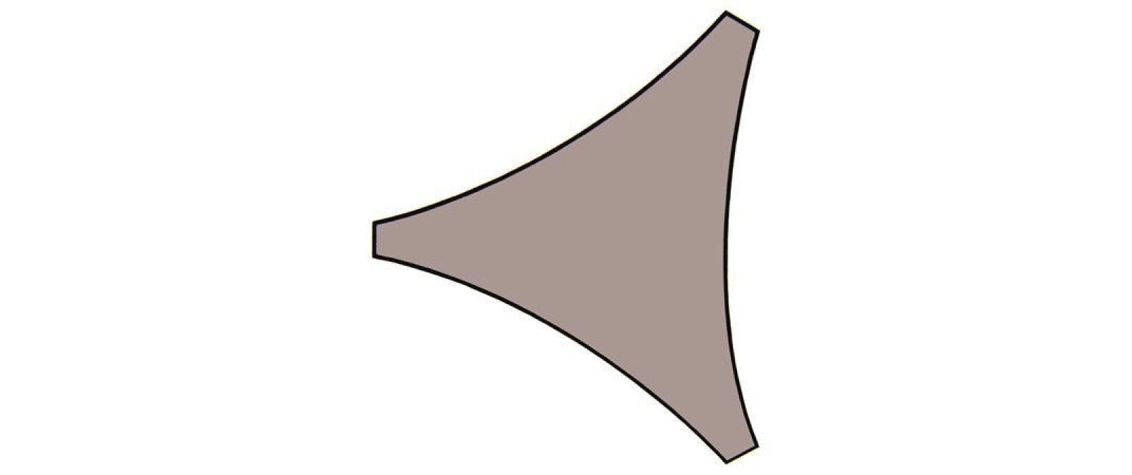 Perel Sonnensegel Dreieck – 360 × 360 × 360 cm, Grau/Braun, Polyester, 160 g/m²
