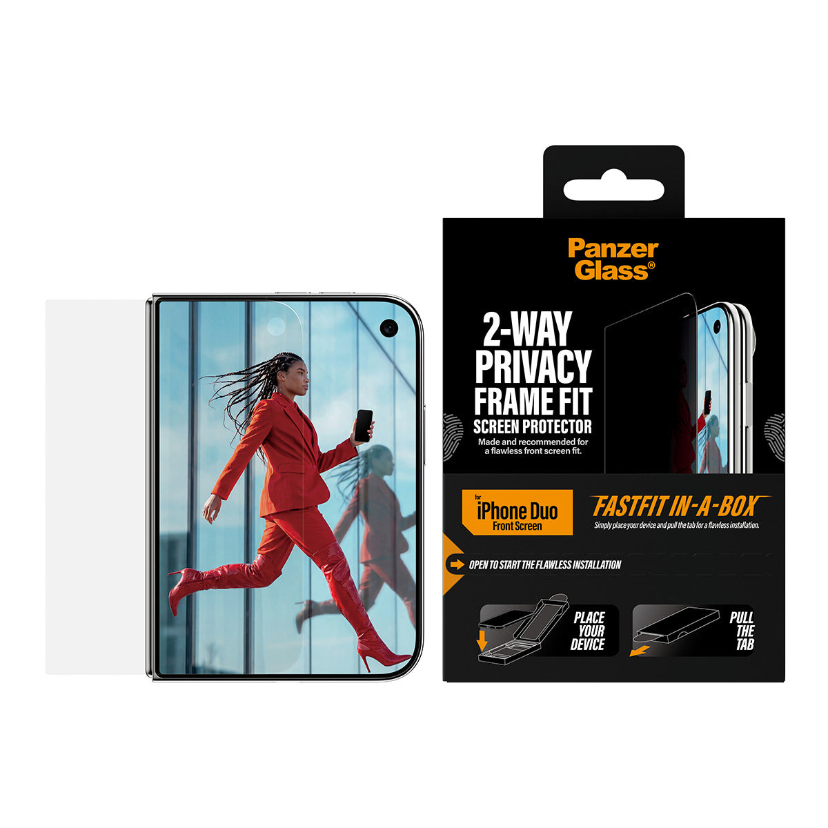 PanzerGlass Privacy-Filter (Panzerglas), Ultra-Weit Passend – für iPhone Duo