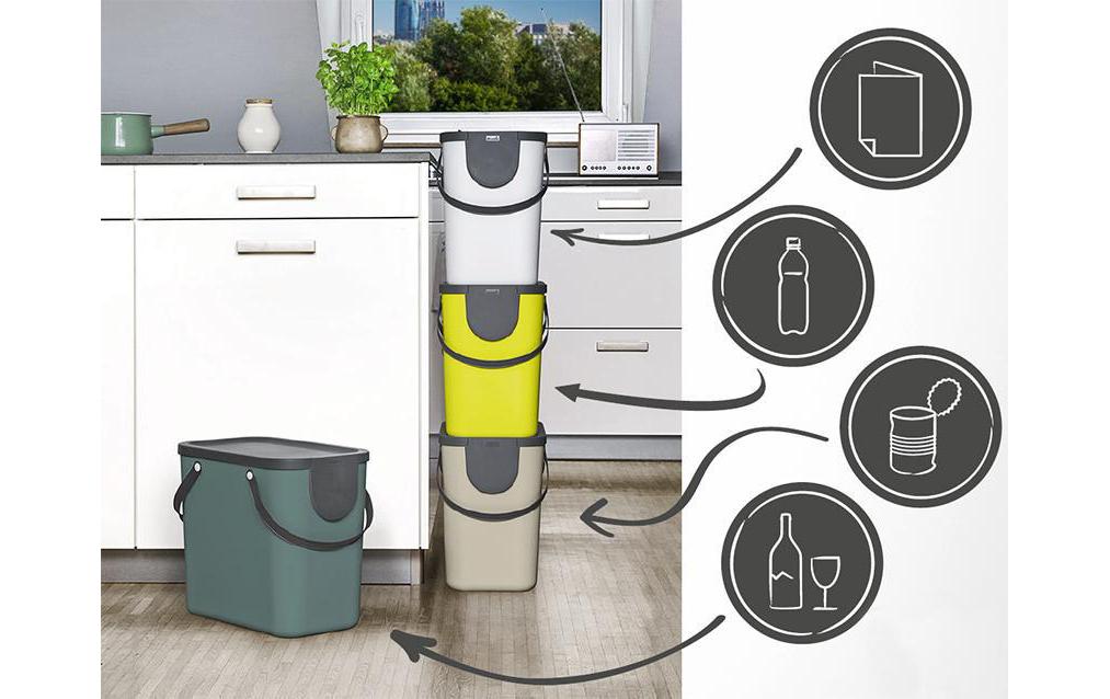 Rotho Recyclingbox Albula – 25 l – Recycling-Kunststoff, rechteckig – grün