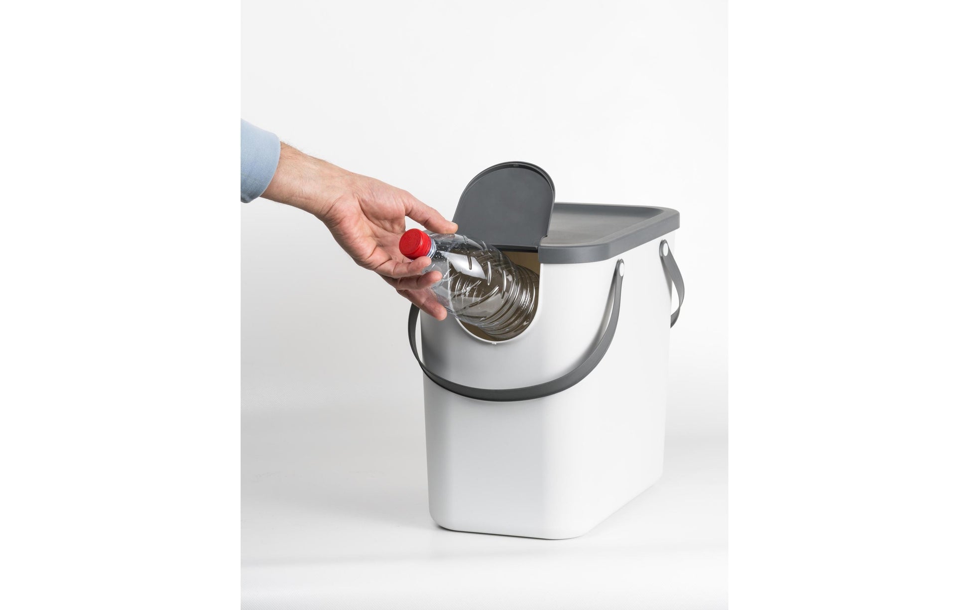Rotho Recyclingbox Albula – 25 l – Recycling-Kunststoff, rechteckig – Weiss
