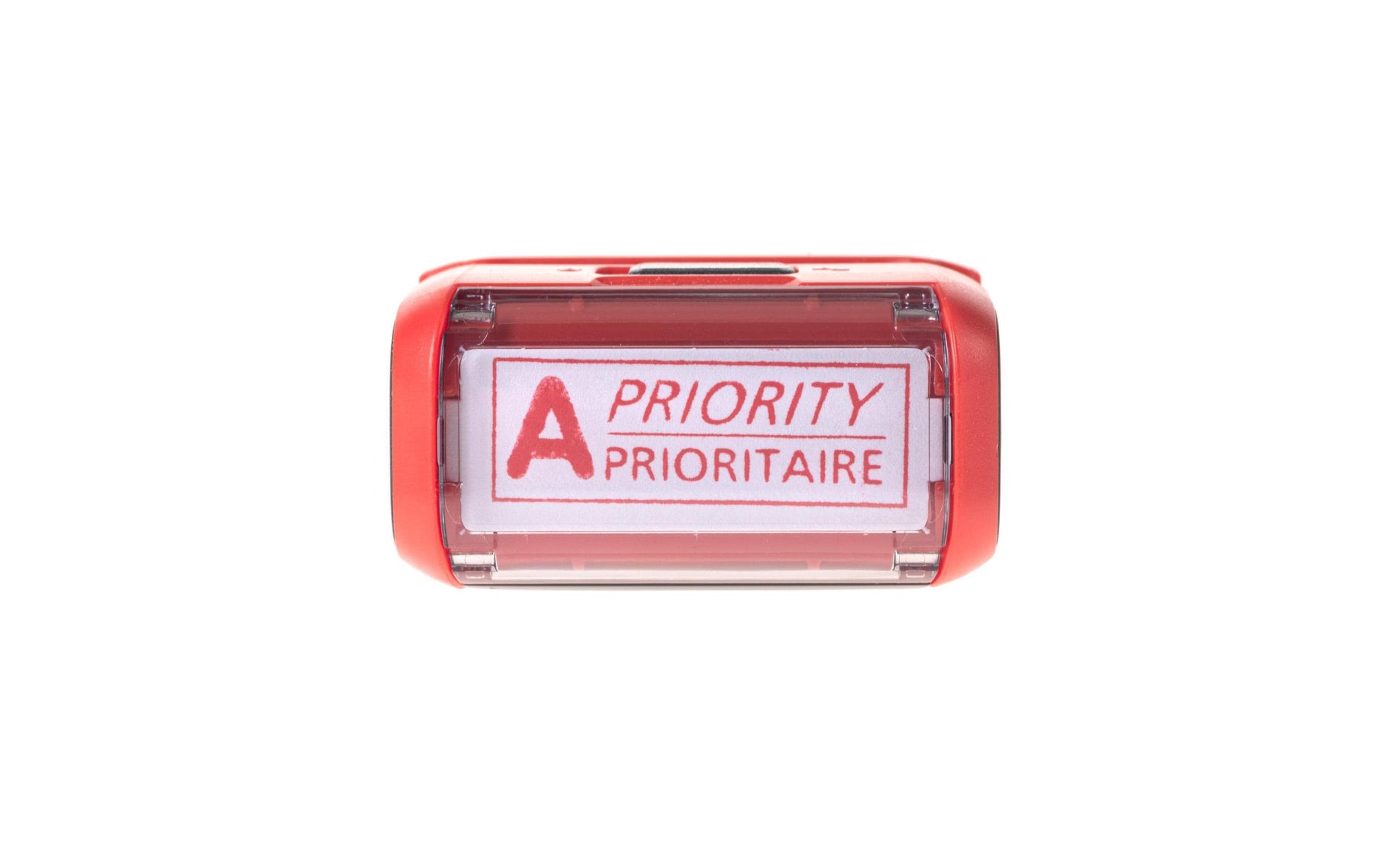 Trodat Printy 4911 – Selbstfärbender Wortstempel, Text A Priority, Deutsch – Abdruck 38 × 14 mm – rot