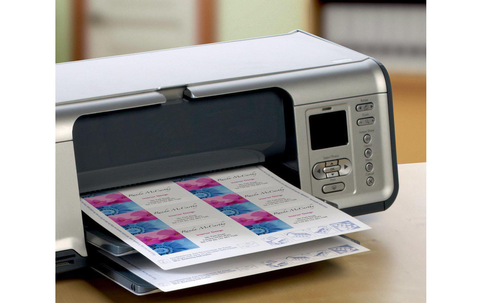 Avery Zweckform Visitenkarten – 85 × 54 mm, 240 g/m², für Inkjet, schnittglatt (ohne Perforation), 80 Karten