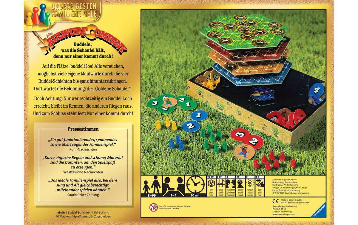 Ravensburger Maulwurf Company – Brettspiel, 2–4 Spieler, ab 8 J., 30 min, DE