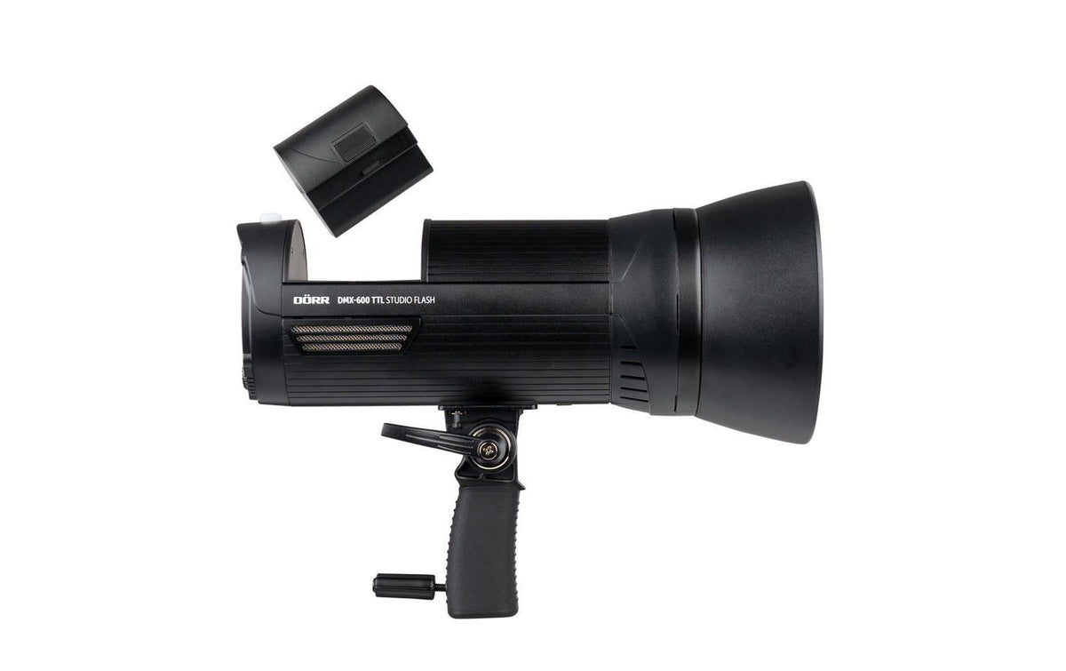 Dörr DMX-600 TTL Studioblitz – mit Akku, 1/20000–1/800 s Blitzdauer, 10 W Lampenleistung – Schwarz