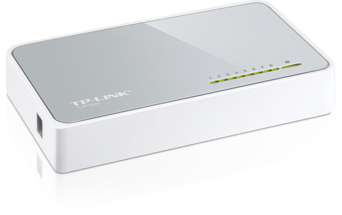 TP-Link TL-SF1008D – Unmanaged Switch – 8× 10/100 RJ-45, Weiss