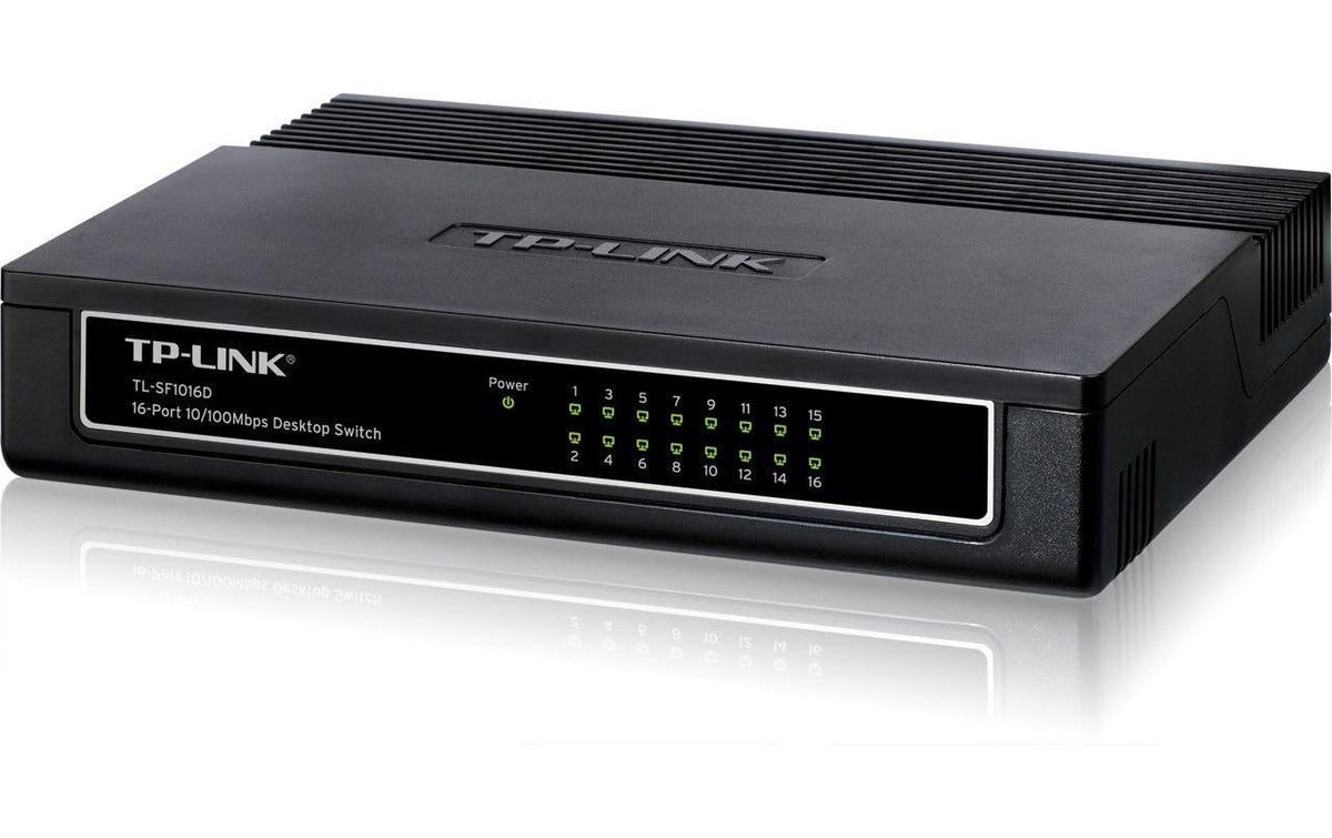 TP-Link TL-SF1016D – Switch – 16× Fast Ethernet (10/100), 19", Schwarz