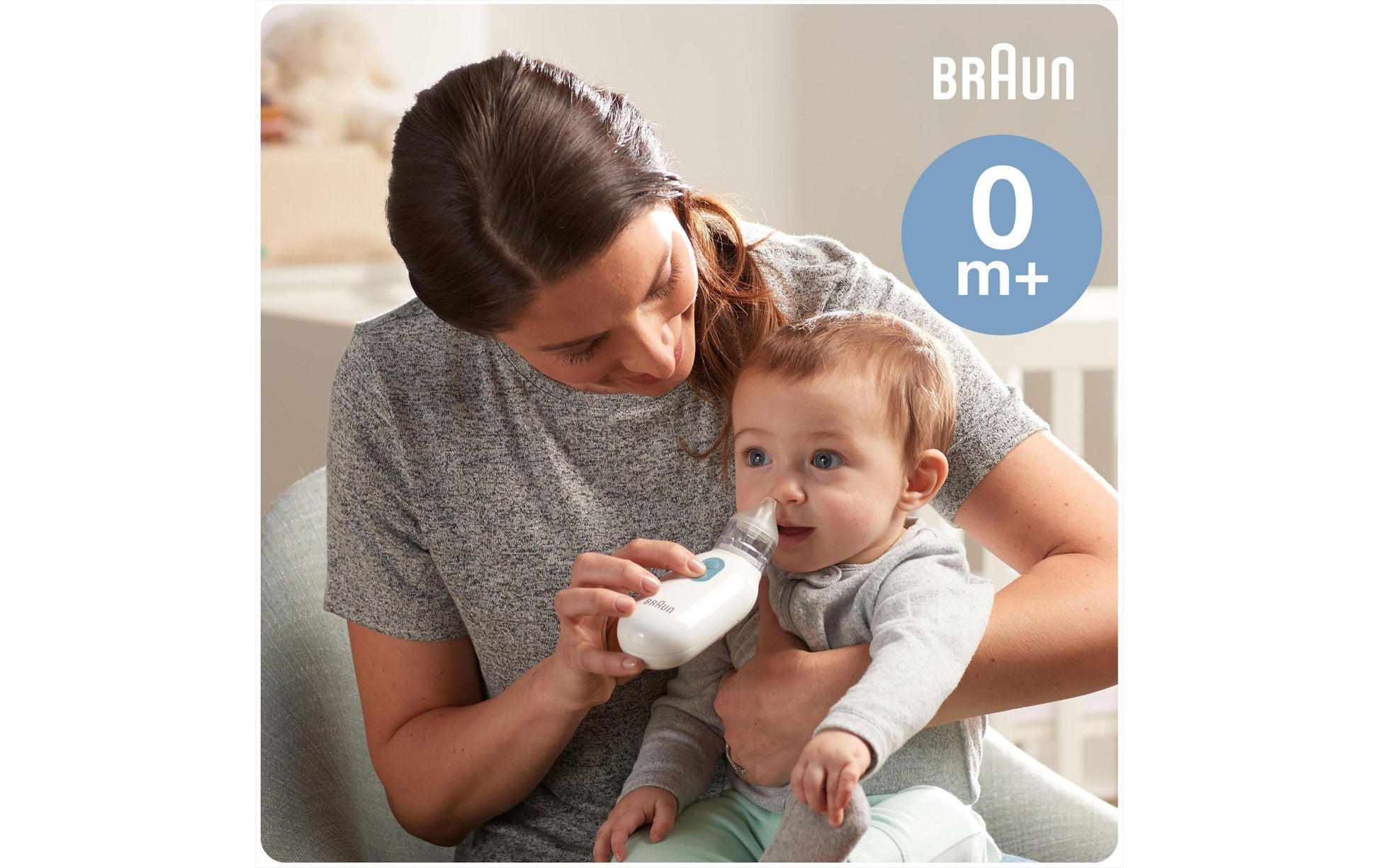 Braun Nasensauger BNA 100 – elektrisch, Akku – abnehmbare, spülmaschinenfeste Spitzen – weiss