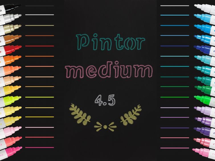Pilot Pigment-Marker Pintor – Rundspitze 1,5-2,2 mm – Sortiert – 10er-Set – Für dunkle Oberflächen geeignet