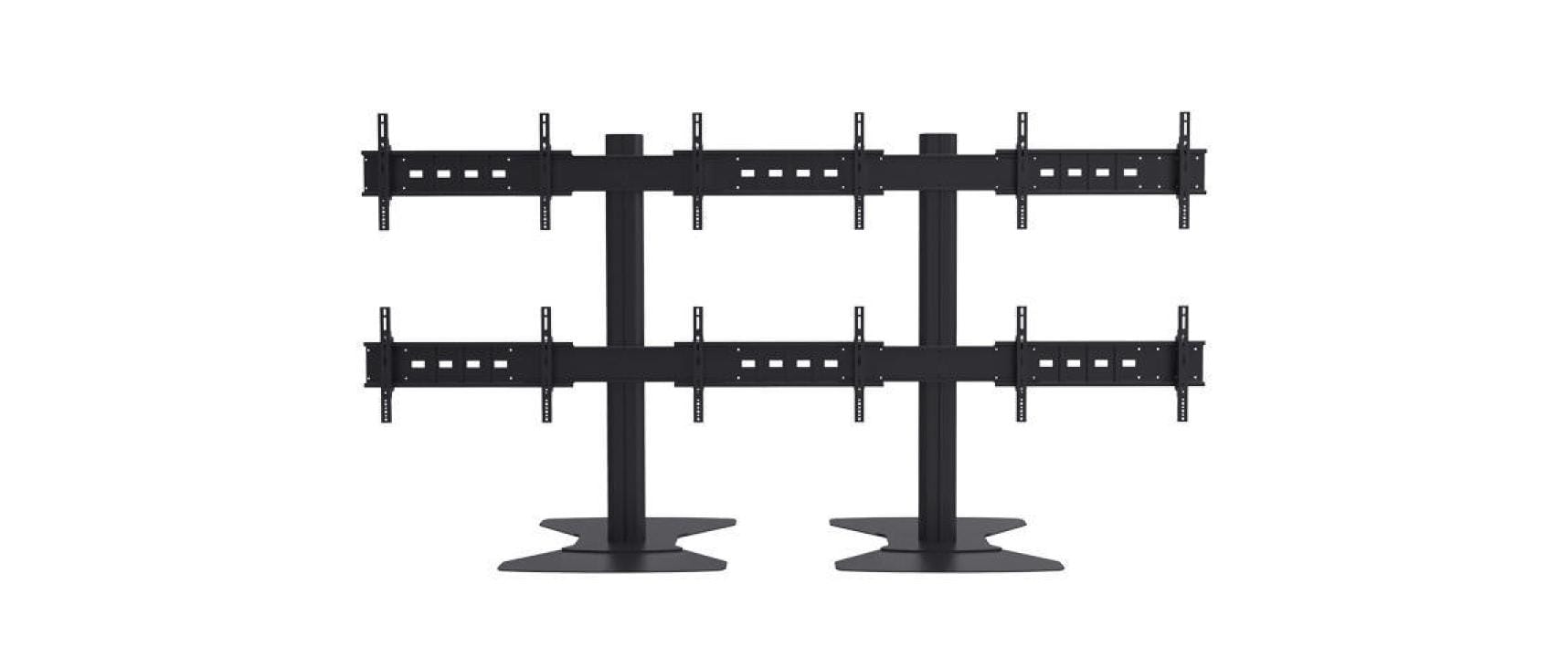 Multibrackets M Public – Videowand-Stand, für 6 Displays, höhenverstellbar, VESA 400×400, bis 240 kg, für 47"