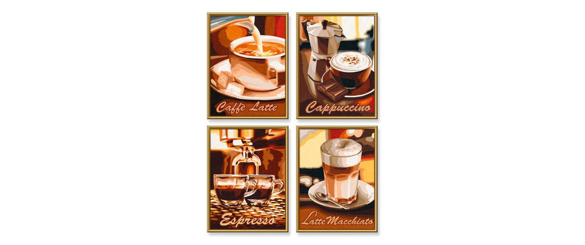 Schipper Malen-nach-Zahlen-Set – Kaffeepause – 4-teilig, je 18 × 24 cm – ab 8 Jahren