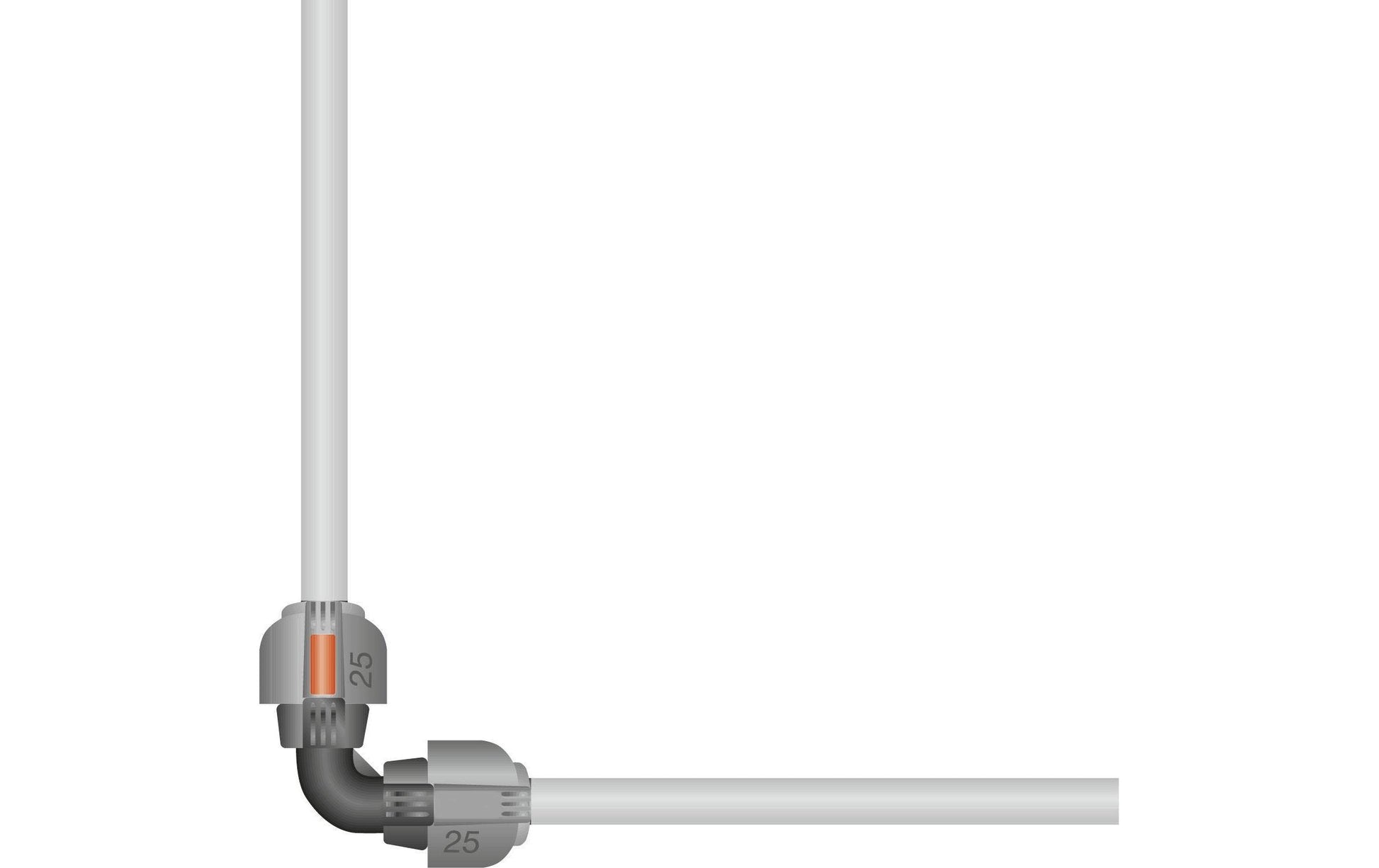 Gardena L-Stück 25 mm – für Sprinklersystem, Innenwasserhahn – grau, schwarz – 2773-20