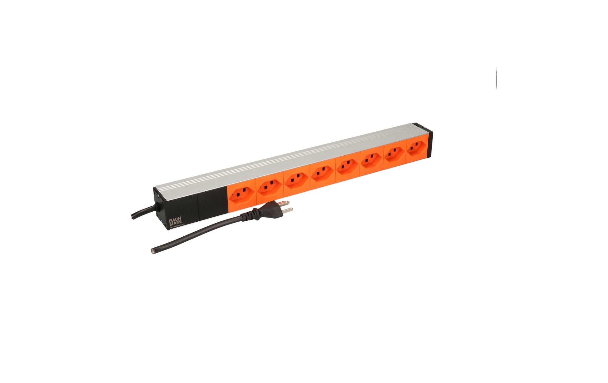 Bachmann PDU ALU Rack-PDU, 19" 1U, 8×T23, Eingang T23, 3 m – silber/orange