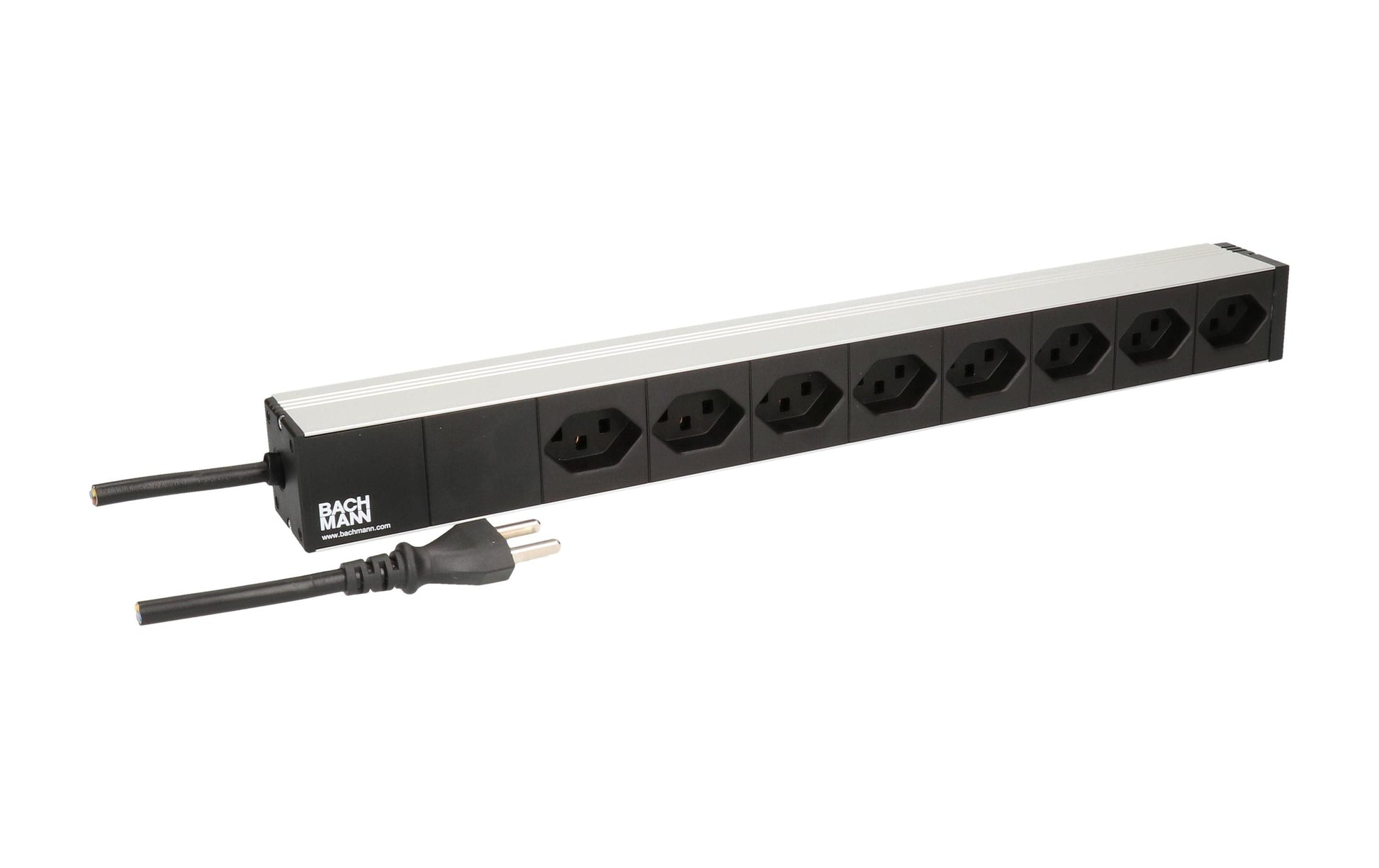 Bachmann Rack-PDU ALU – 1U, 8× T23, Eingang T23, 3 m, schwarz