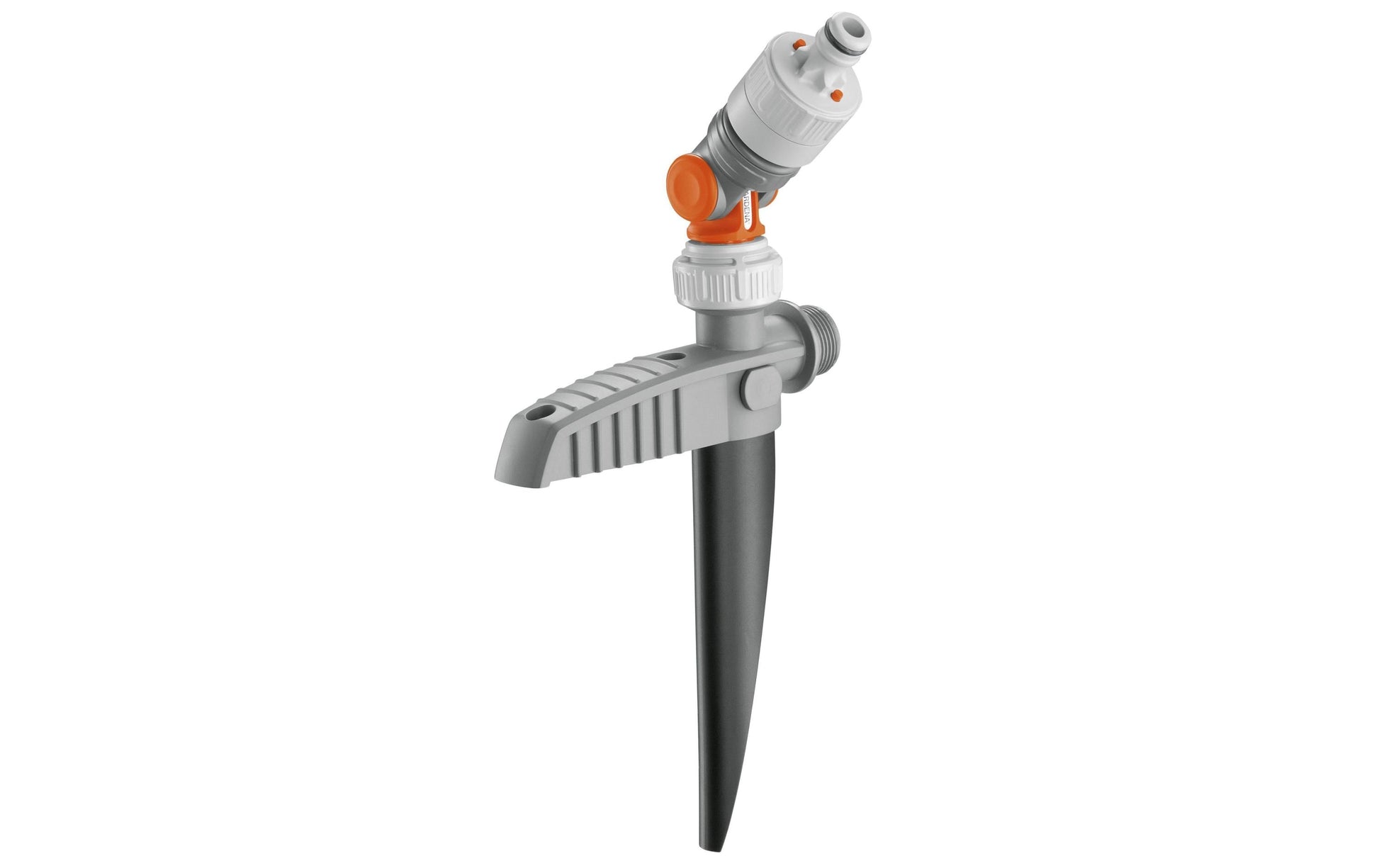Gardena Wasserstecker – drehbarer Anschluss, Spike zur Bodenbefestigung, Grau, Orange, für Pipelinesystem